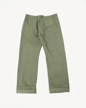 737-SVC-LOL - 9.5oz Selvedge Chino Trouser Light Olive - Relaxed Straight