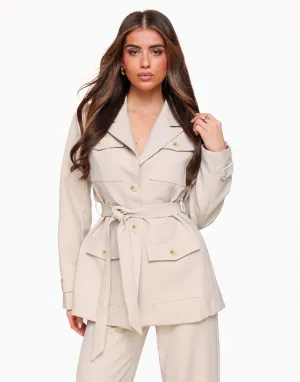Beige Casual Wikkel - Blazer