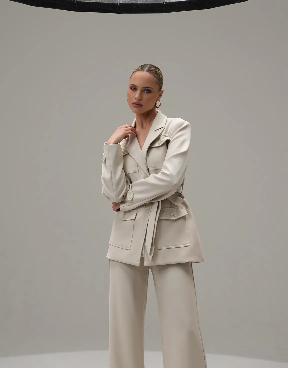 Beige Casual Wikkel - Blazer