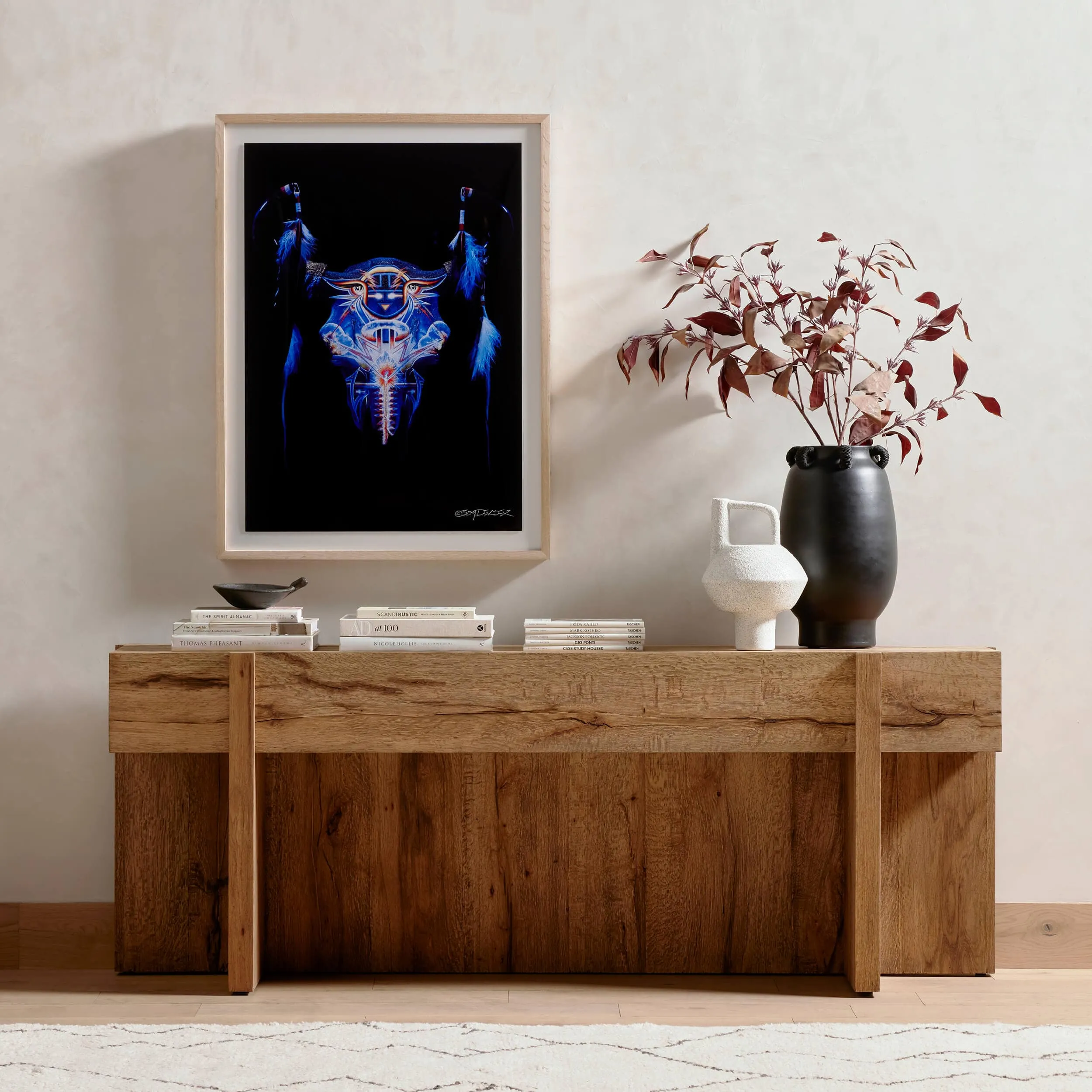 Bingham Console Table, Rustic Oak
