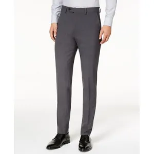 Calvin Klein Mens Skinny fit Dress Pants 34 / 30 Grey Solid Stretch