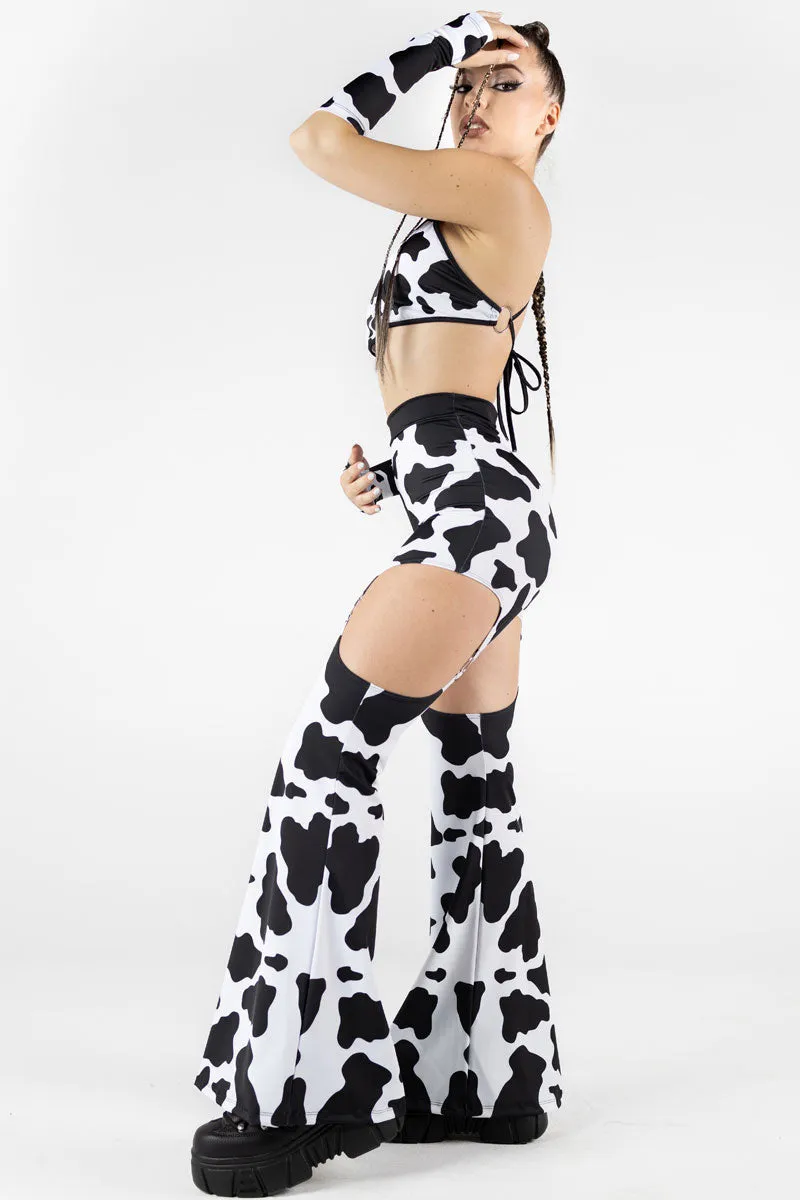 Cow O-Ring Flare Pants Set