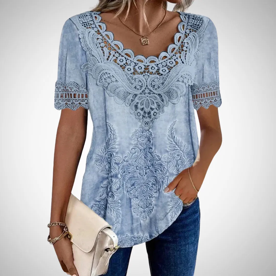 Debora Lace Collar Long Sleeve Blouse