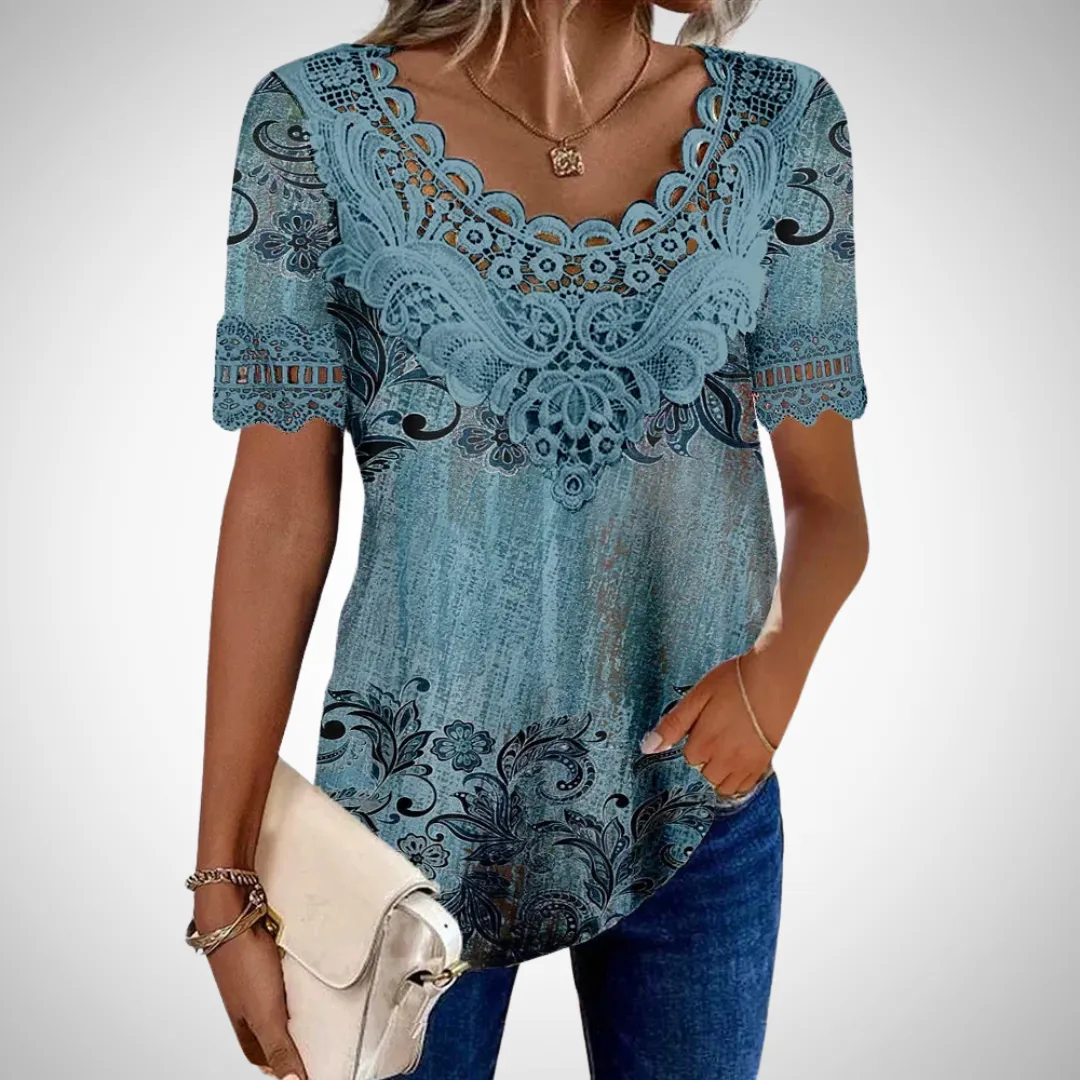 Debora Lace Collar Long Sleeve Blouse
