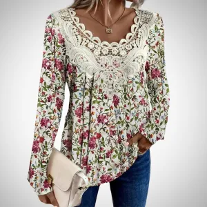 Debora Lace Collar Long Sleeve Blouse