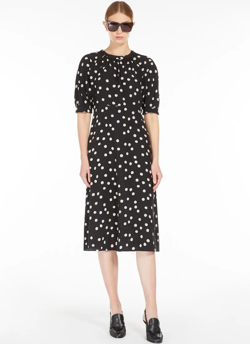 Demetra Printed Crêpe de Chine Midi Dress