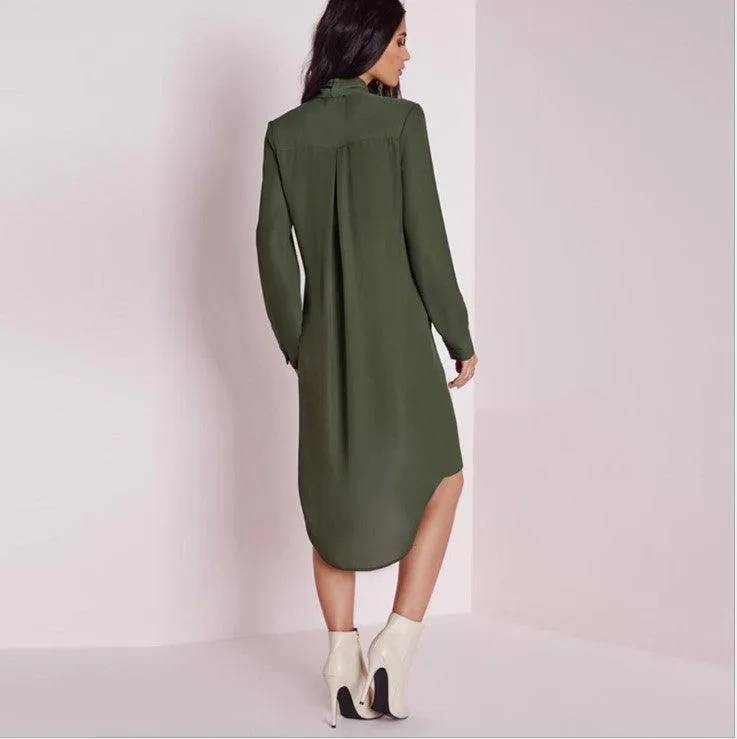 European and American fashion style loose long shirts, long-sleeved blouses