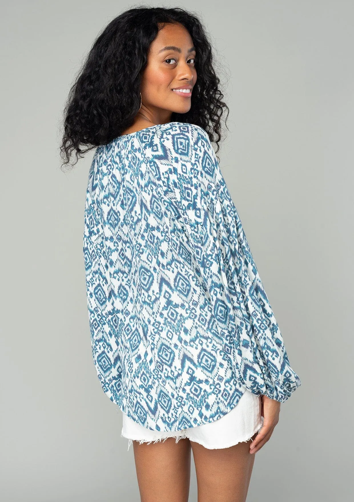 Geo Print Bishop Top