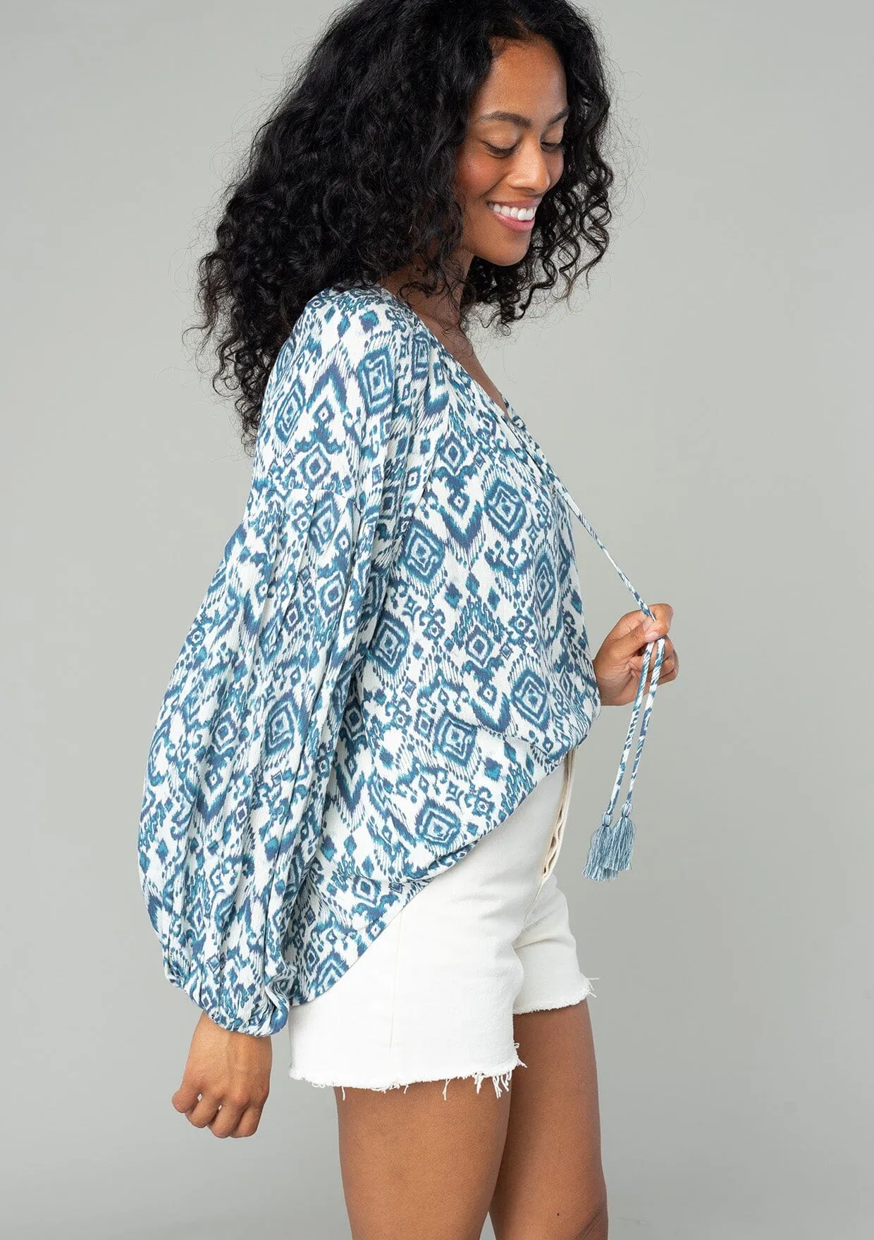 Geo Print Bishop Top