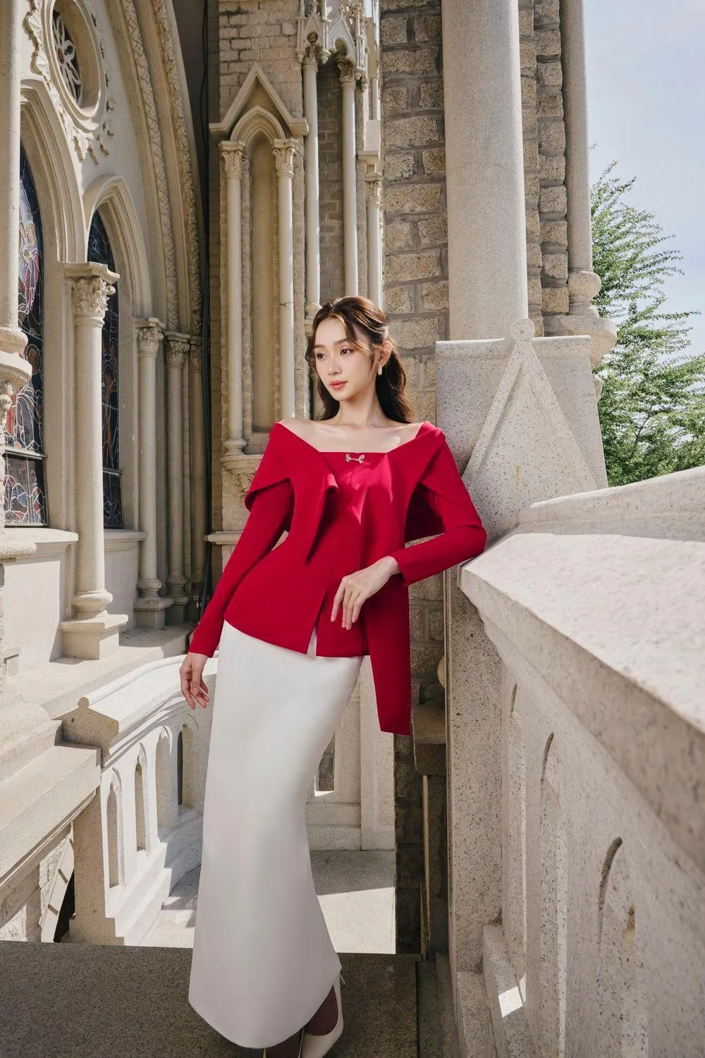 Gigi Peplum Extended Flap Cotton Top