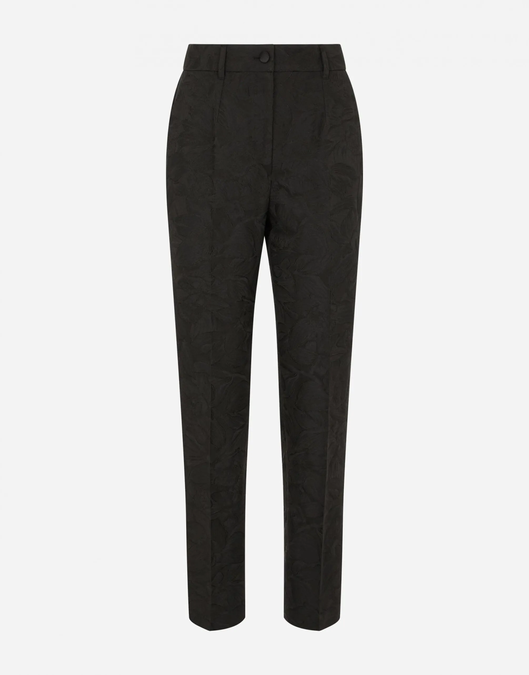 High-Rise Floral-Jacquard Suit Pants