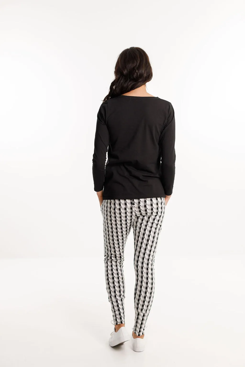 Home Lee Apartment Pants Checker Print