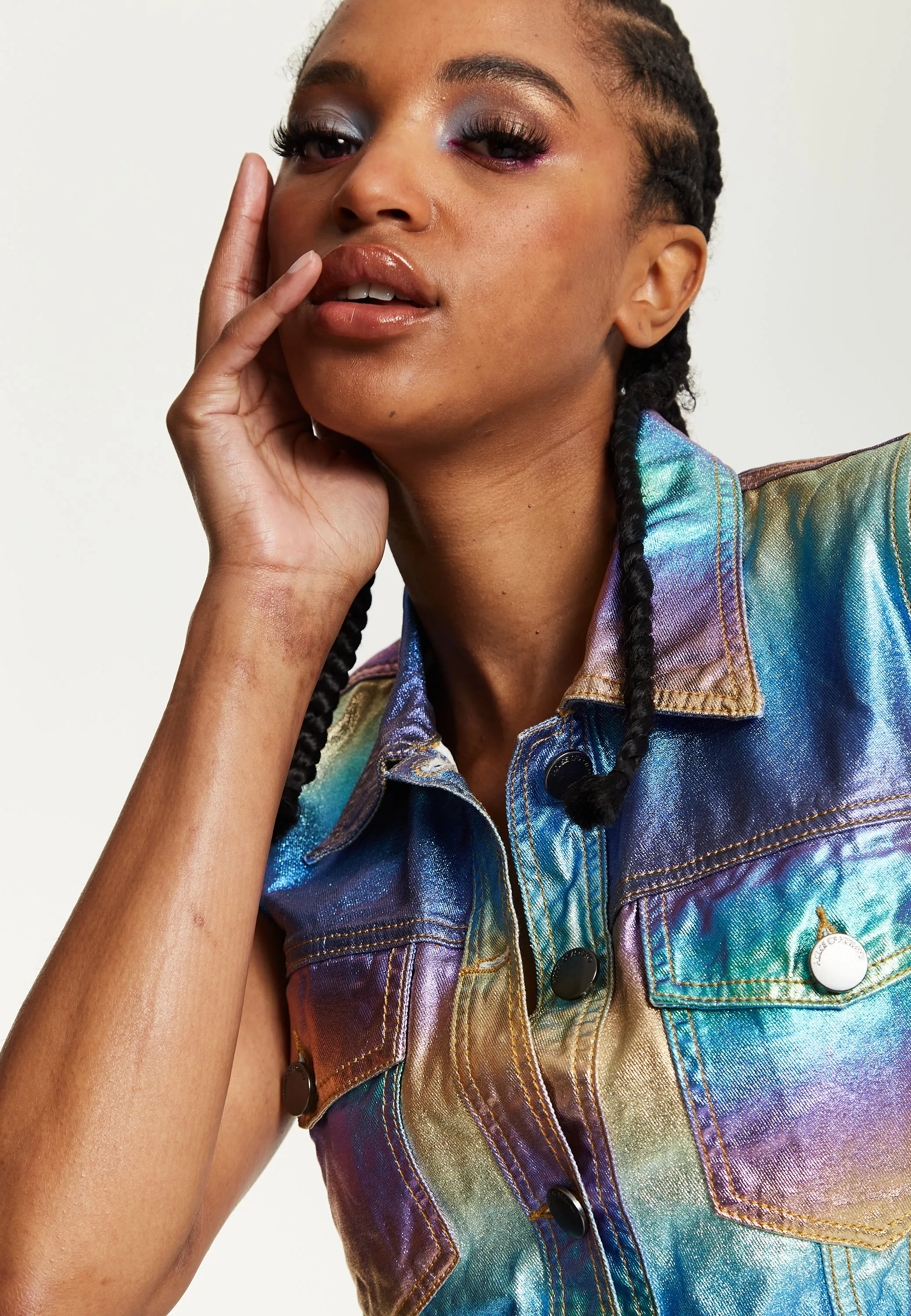 House Of Holland Metallic Rainbow Mini Dress
