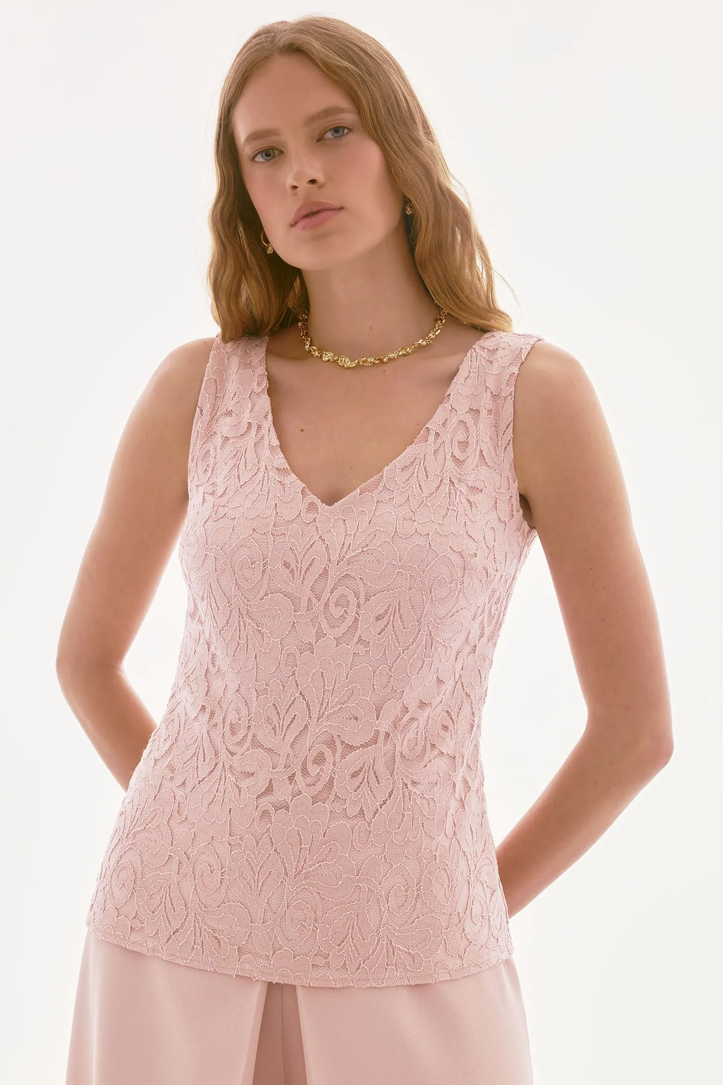 Joseph Ribkoff 251760 Pink Quartz Lace Camisole Top