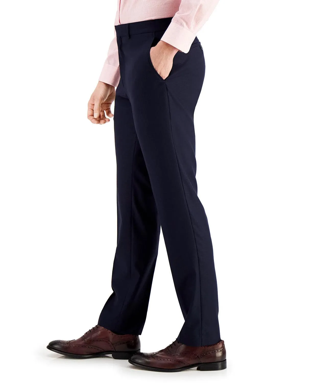 Kenneth Cole Reaction Mens Slim fit Dress Pants 34 / 30 Blue Solid