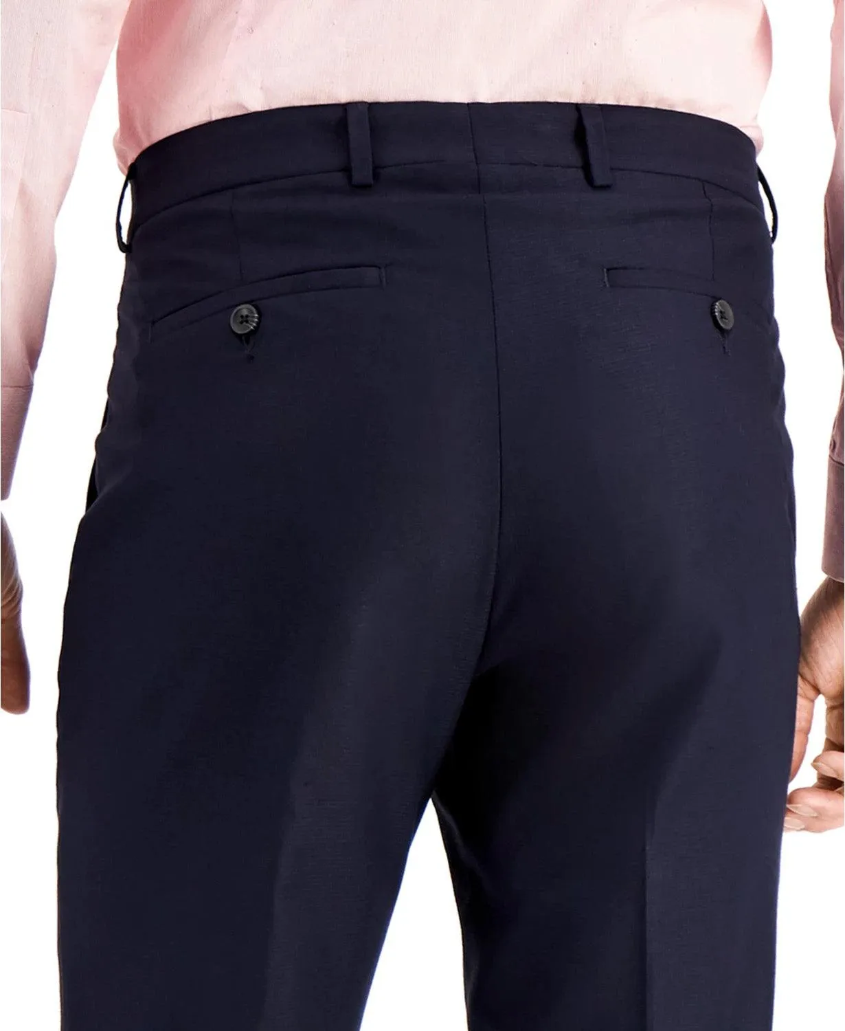 Kenneth Cole Reaction Mens Slim fit Dress Pants 34 / 30 Blue Solid
