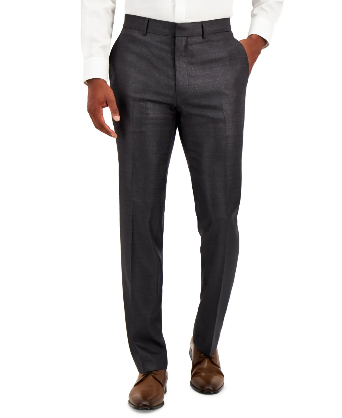 Kenneth Cole Reaction Mens Slim fit Dress Pants 34 / 32 Grey Solid