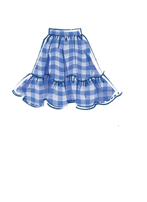 M8066 #PosieMcCalls - Misses' Pull-On Gathered Skirts with Tier and Length Variations