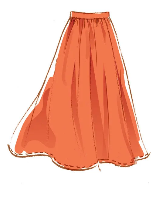 M8066 #PosieMcCalls - Misses' Pull-On Gathered Skirts with Tier and Length Variations