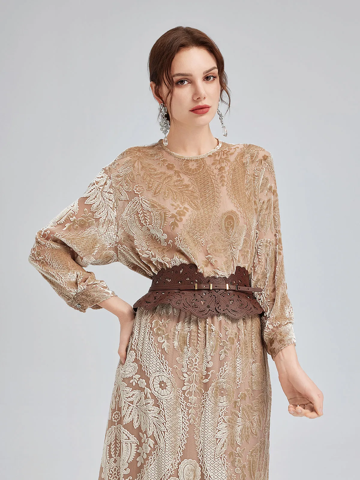 Mulberry Silk Burnout Velvet Top