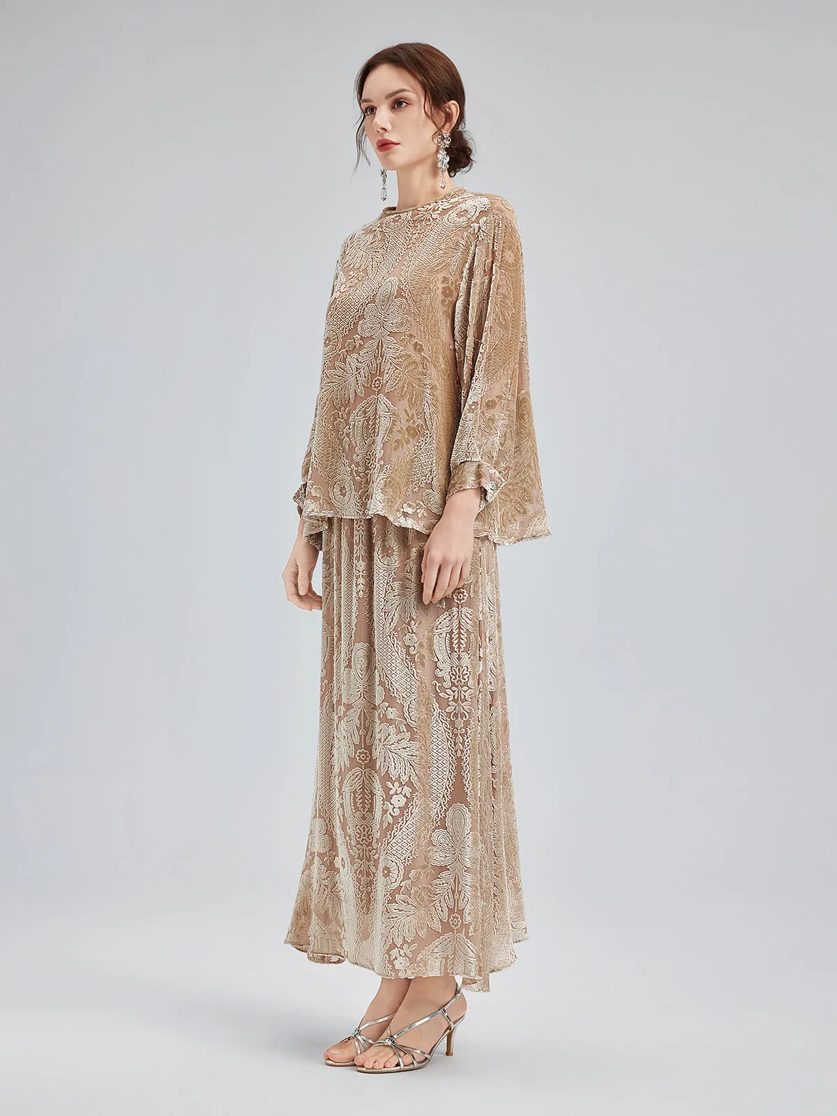 Mulberry Silk Burnout Velvet Top