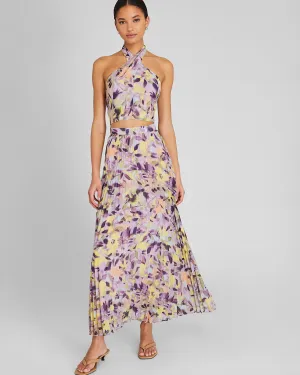 Print Paneled Maxi Skirt