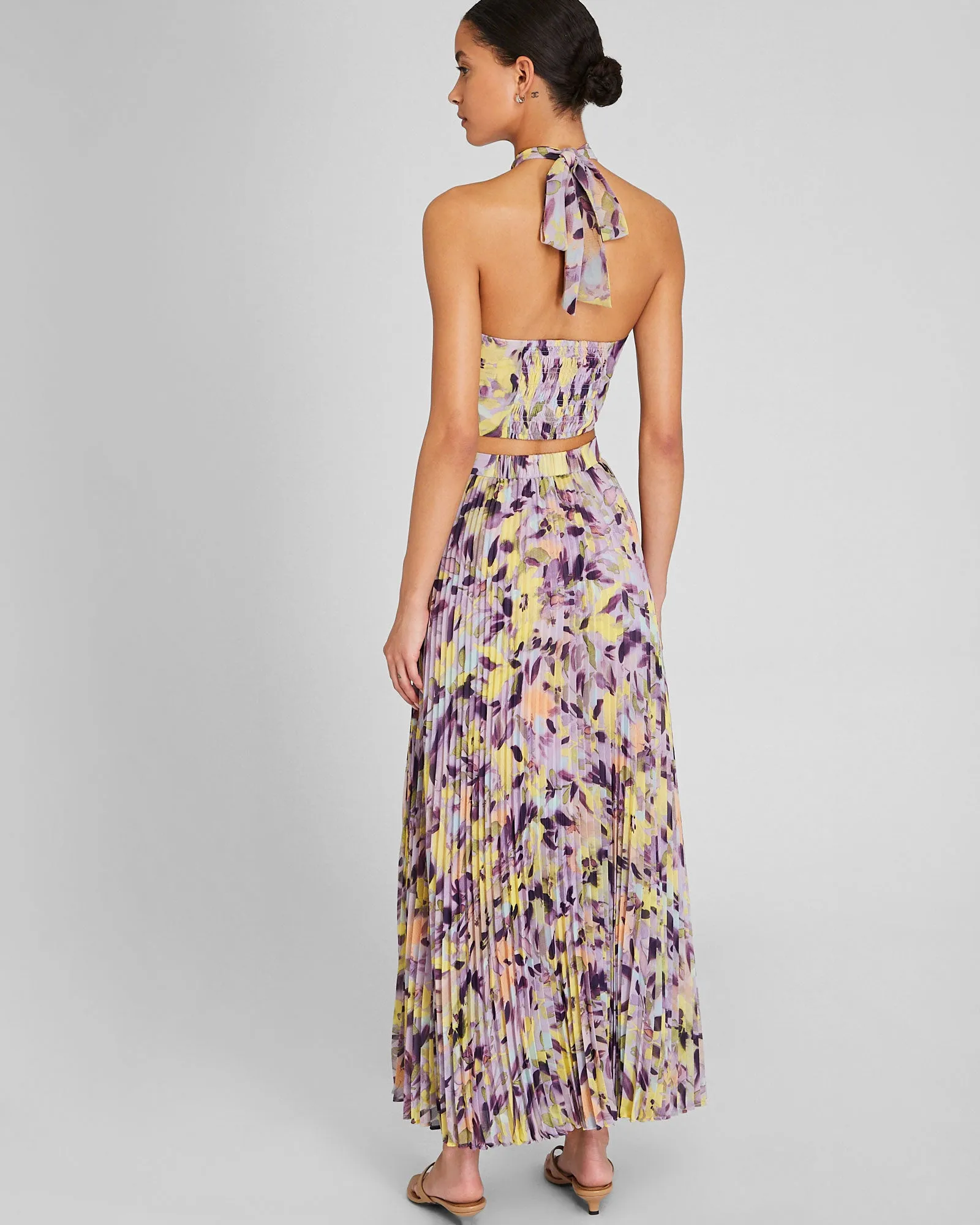 Print Paneled Maxi Skirt
