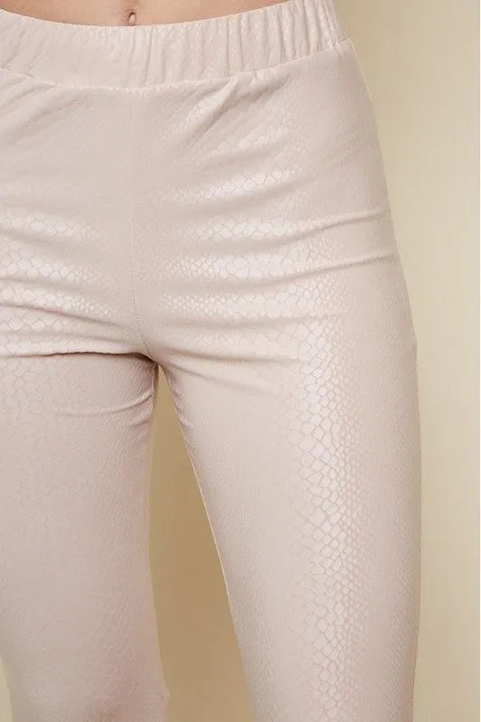 SNAKE SKIP PRINT KNIT BELL BOTTOM FLARE PANTS
