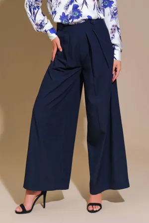 Solid Woven Wide-Leg Pants