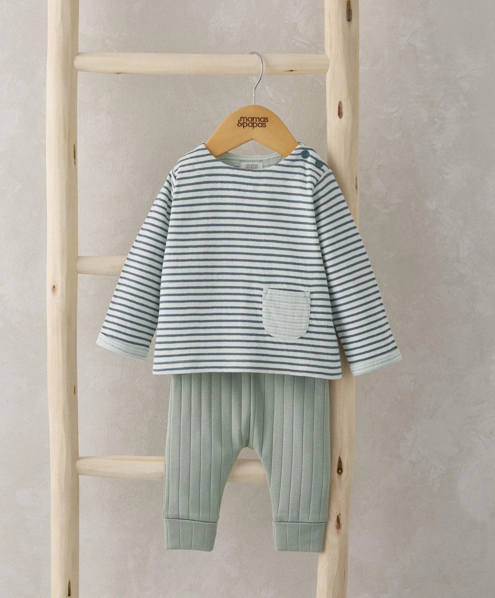 Stripe Top & Leggings Outfit Set