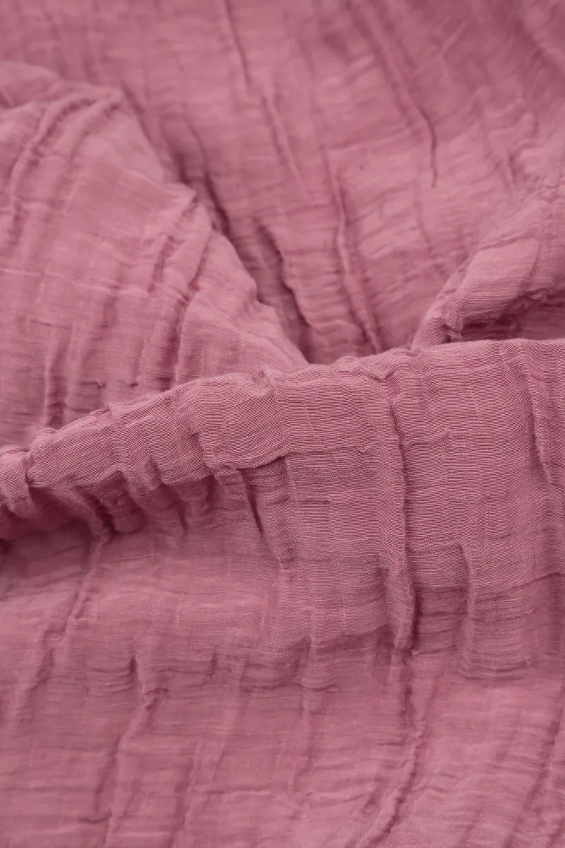 Two Pockets Crinkled Mauve Taupe Silk Linen Tunic