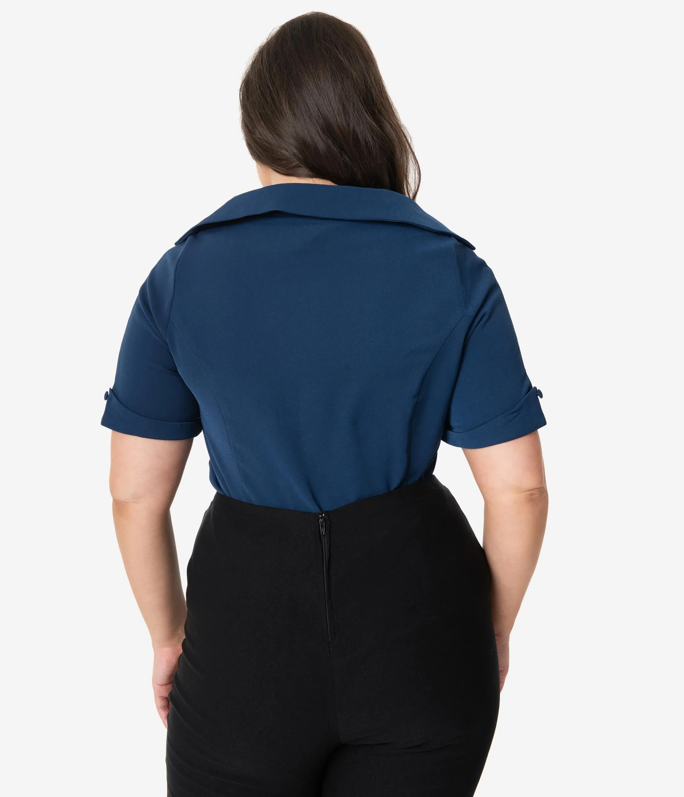 Unique Vintage Plus Size Navy Blue Coco Top