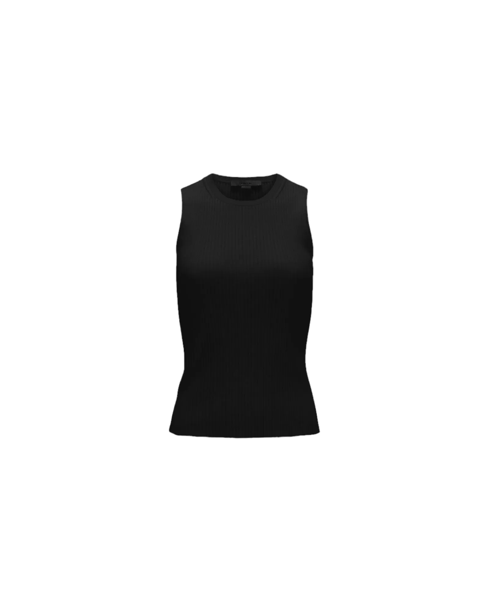 VINCE RIBBED TANK TOP BLACK