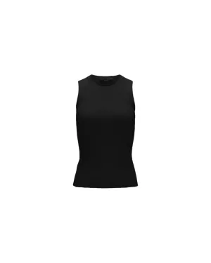 VINCE RIBBED TANK TOP BLACK