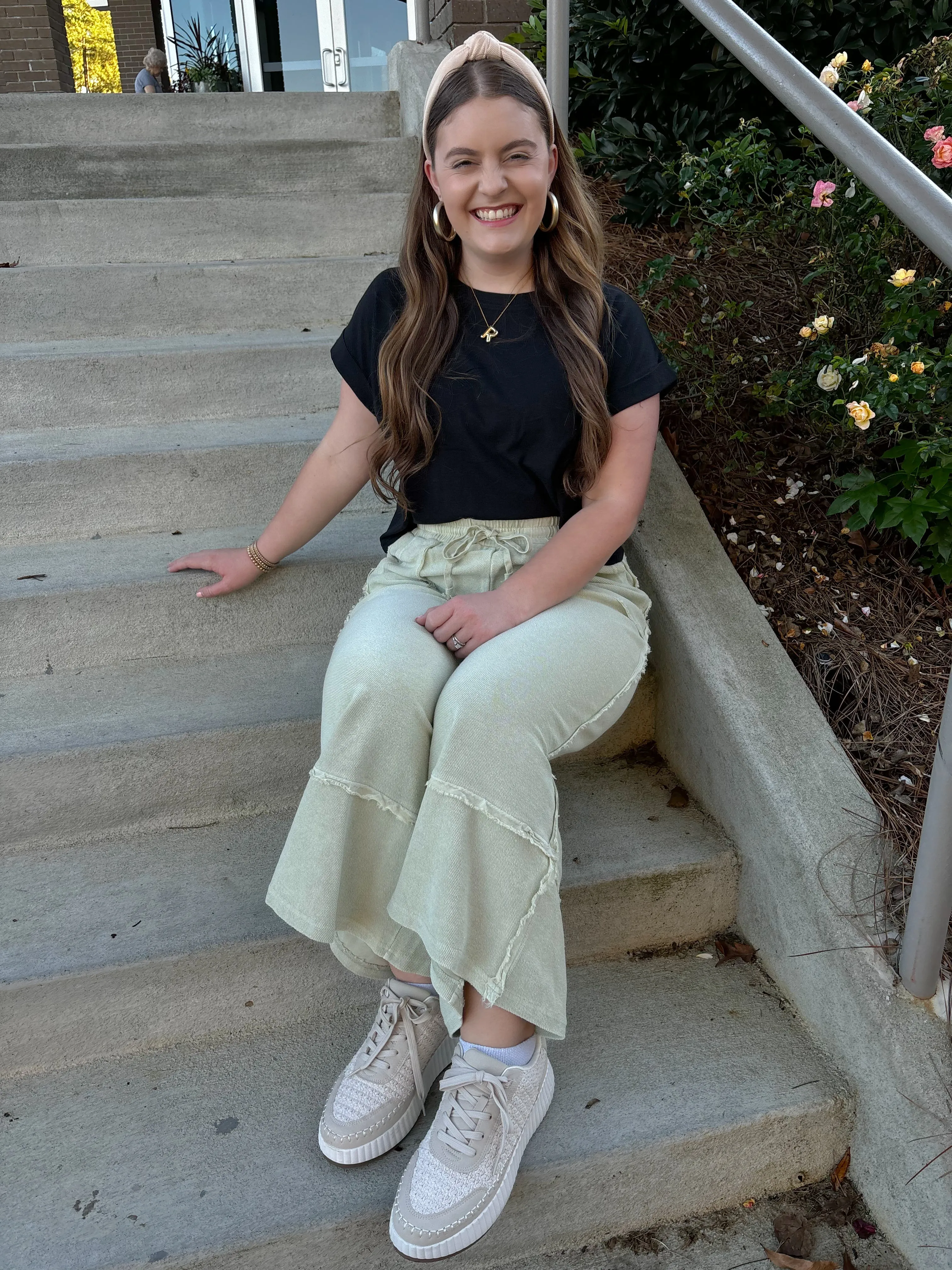 Washed Sage Flare Sweatpants