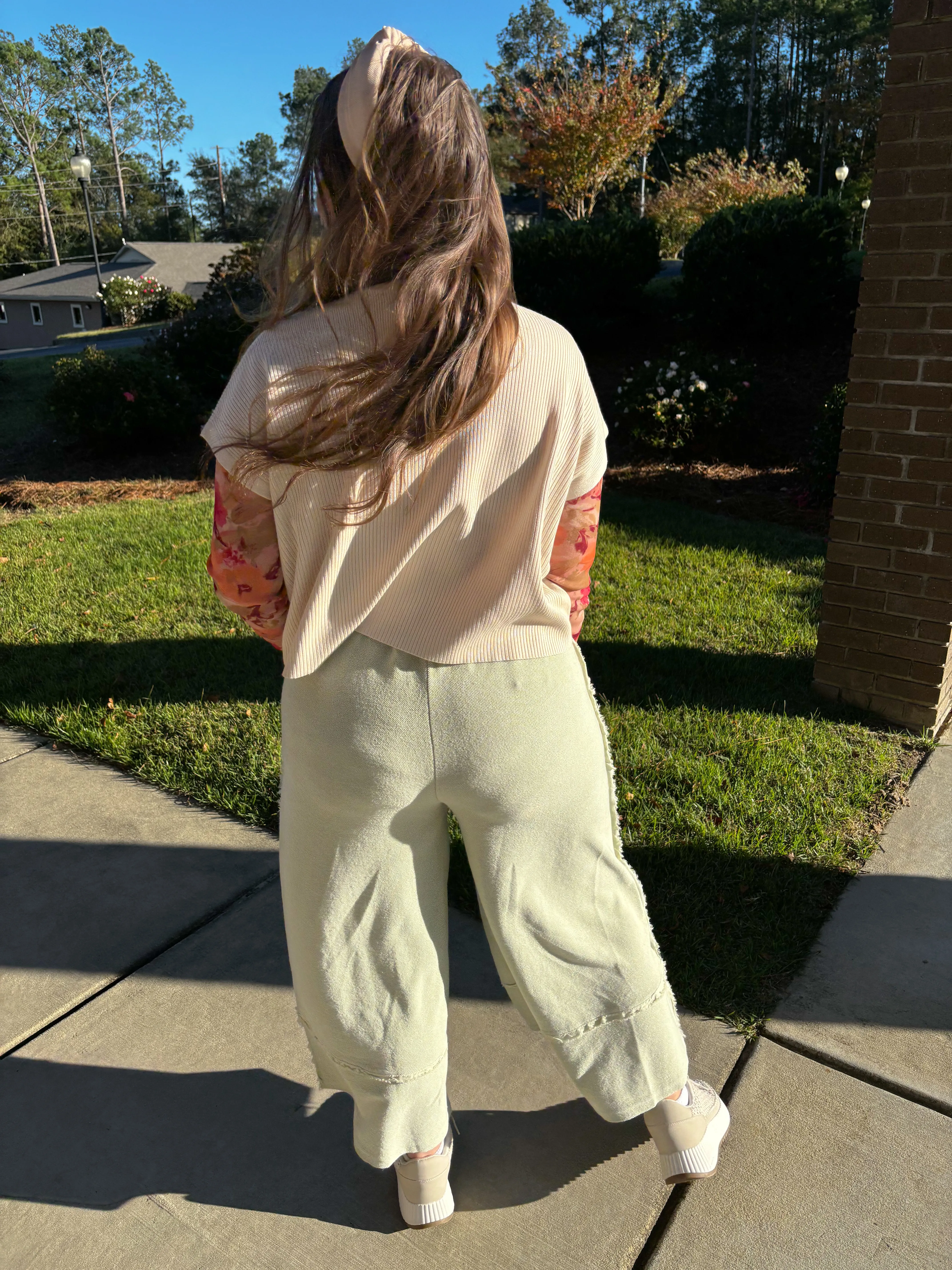 Washed Sage Flare Sweatpants