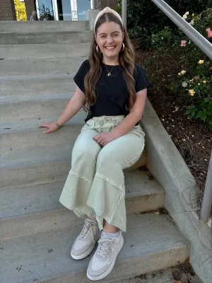 Washed Sage Flare Sweatpants