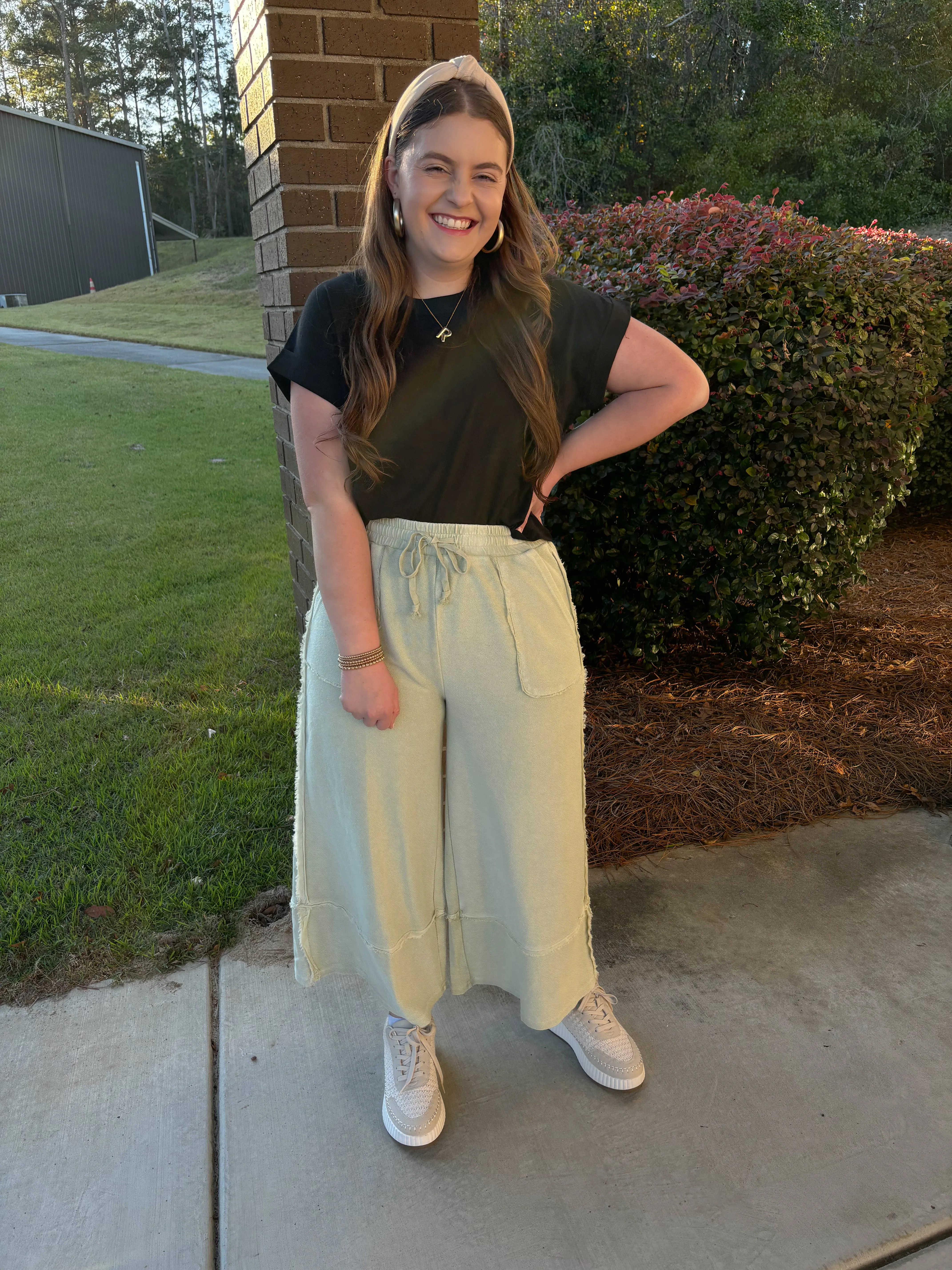 Washed Sage Flare Sweatpants