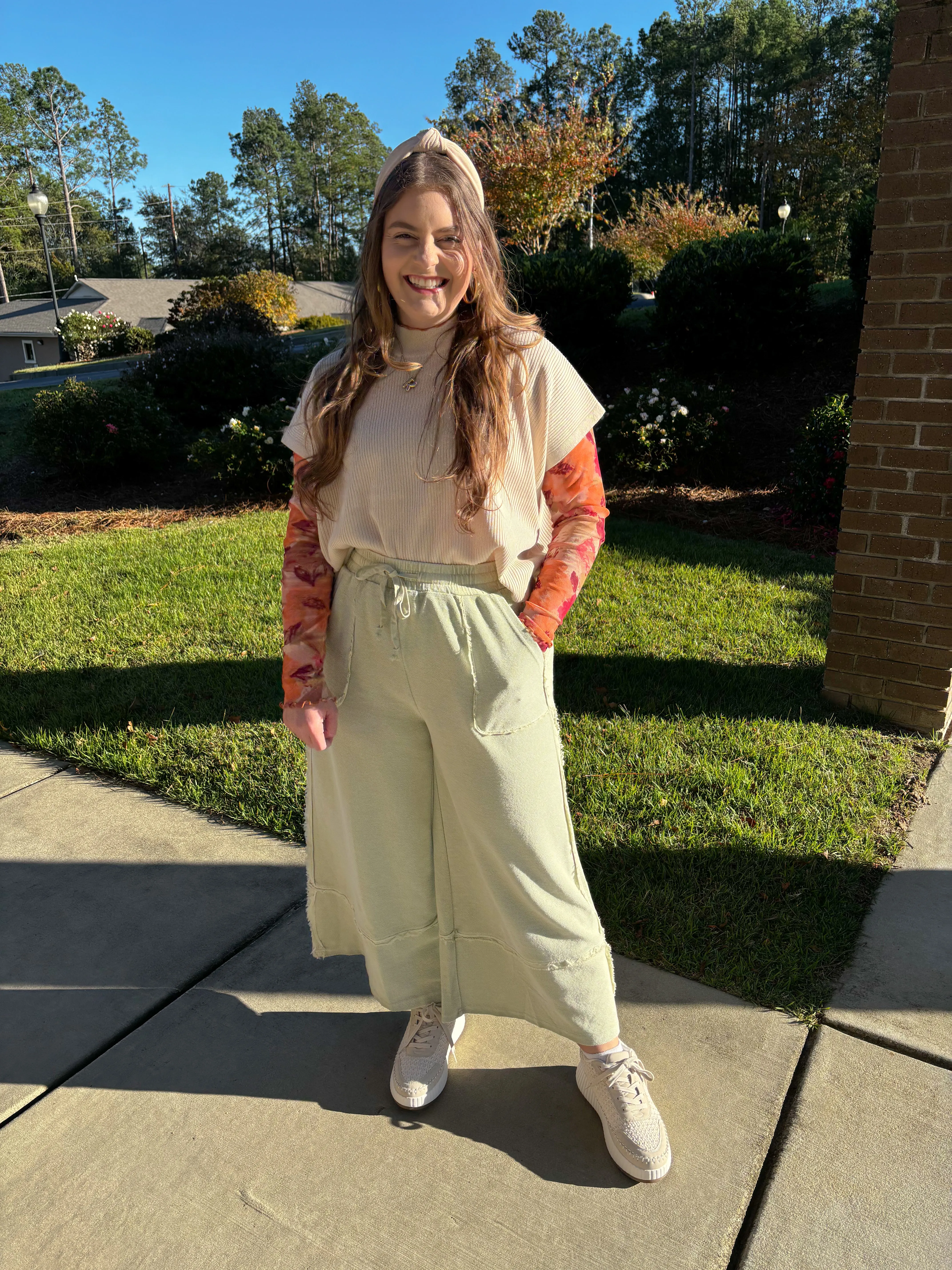 Washed Sage Flare Sweatpants