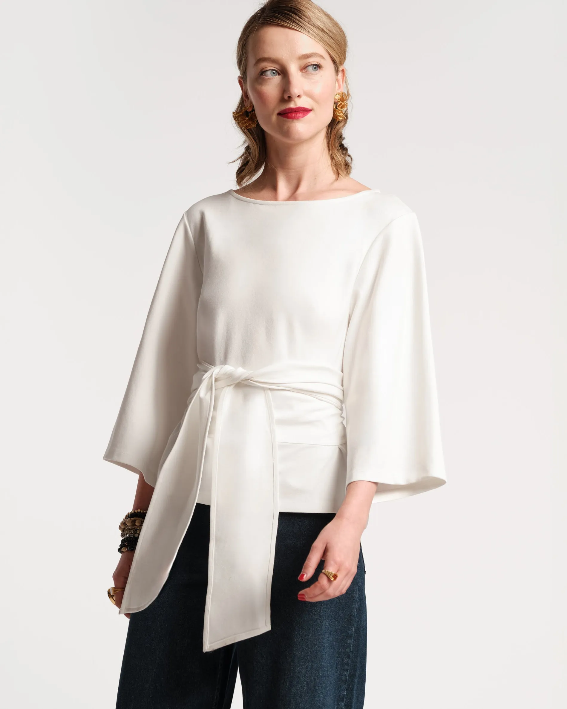 Whitney Wrap Top White