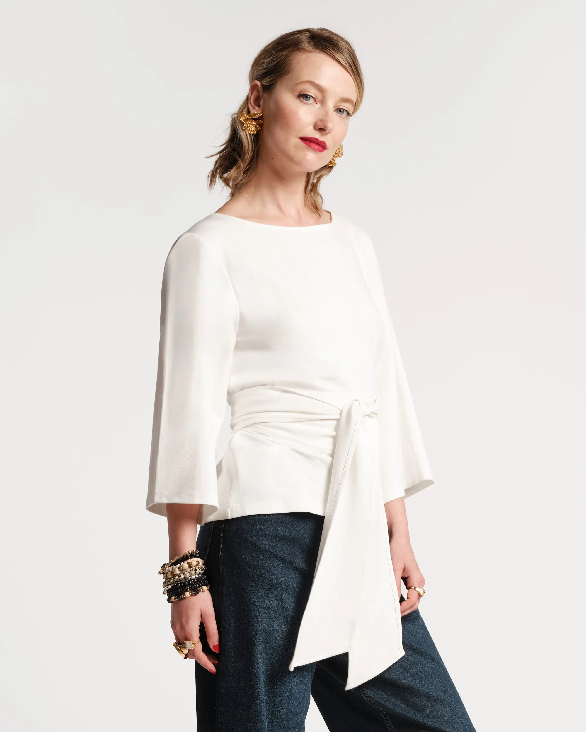 Whitney Wrap Top White