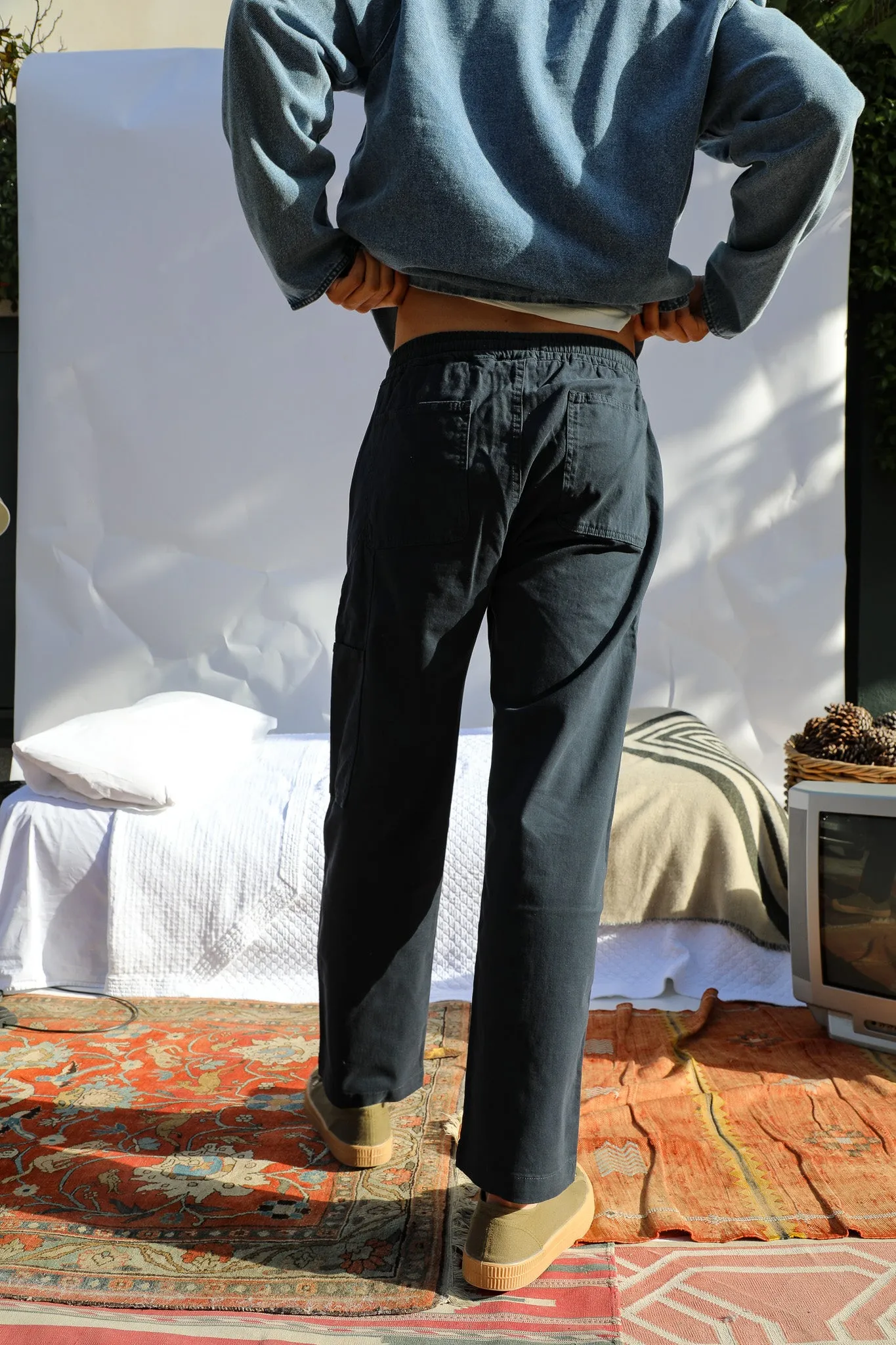Wide Comfy Pants Dark Navy
