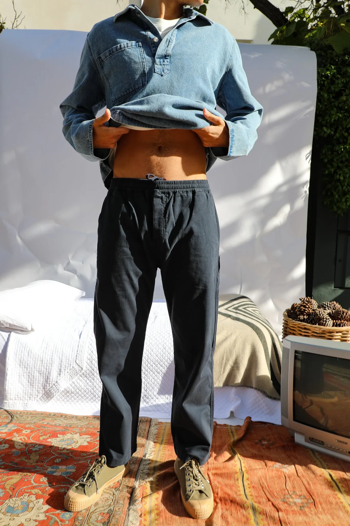 Wide Comfy Pants Dark Navy