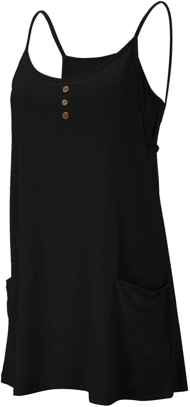 Women Summer Mini Dress Sleeveles Athletic Dress with Shorts Casual Sundress Comfy Loose Tennis Dress with Pockets