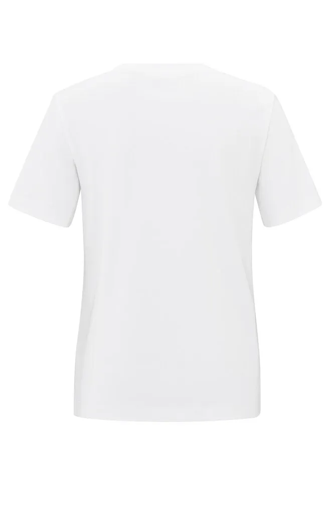 YAYA - Top Short Sleeve Round Neck Relaxed Fit Pure White
