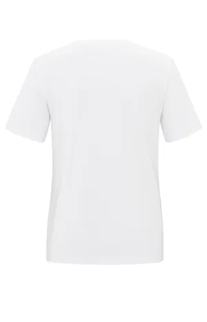 YAYA - Top Short Sleeve Round Neck Relaxed Fit Pure White
